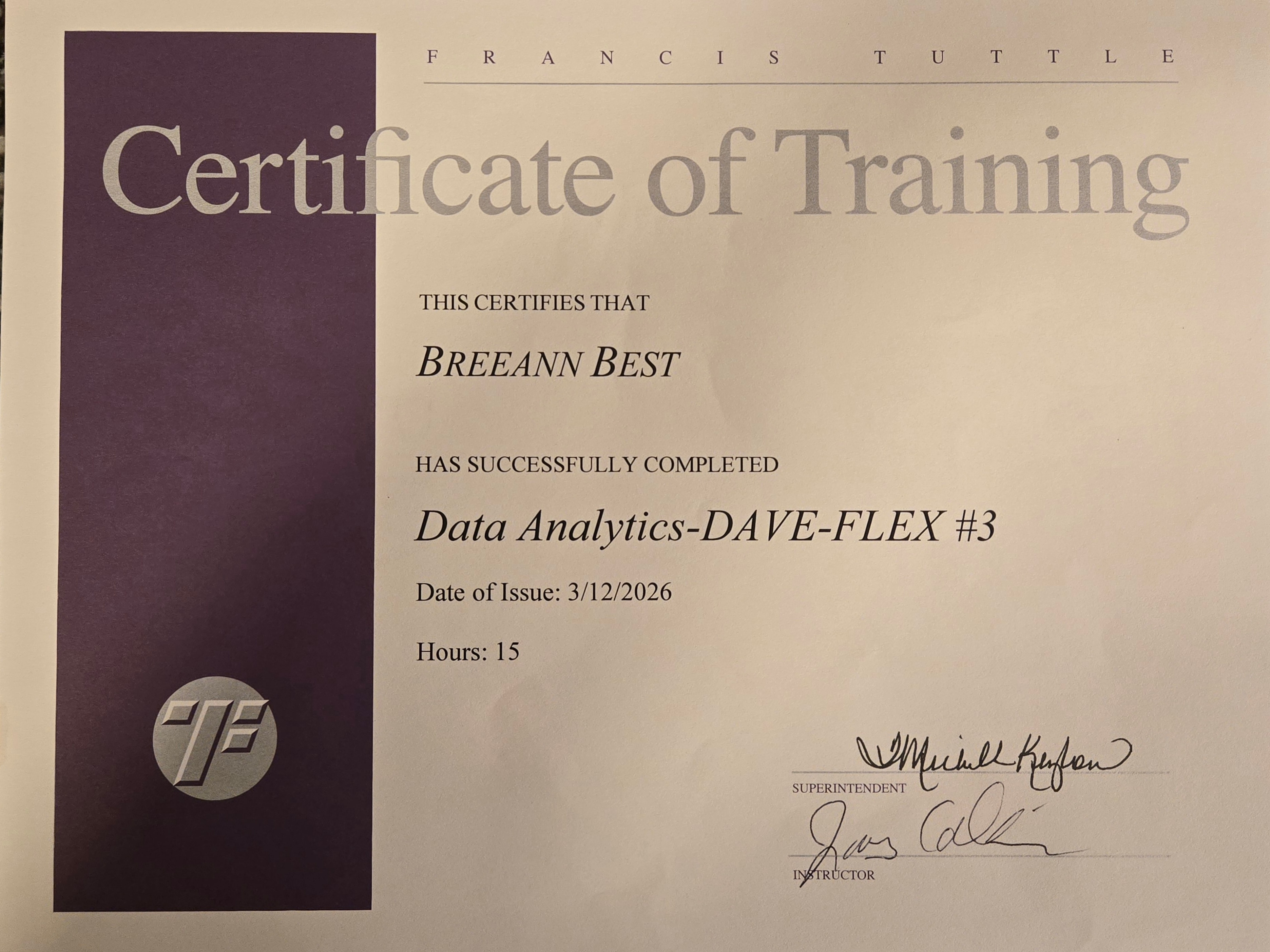 Data Analysis and Visualization with Excel Certificate