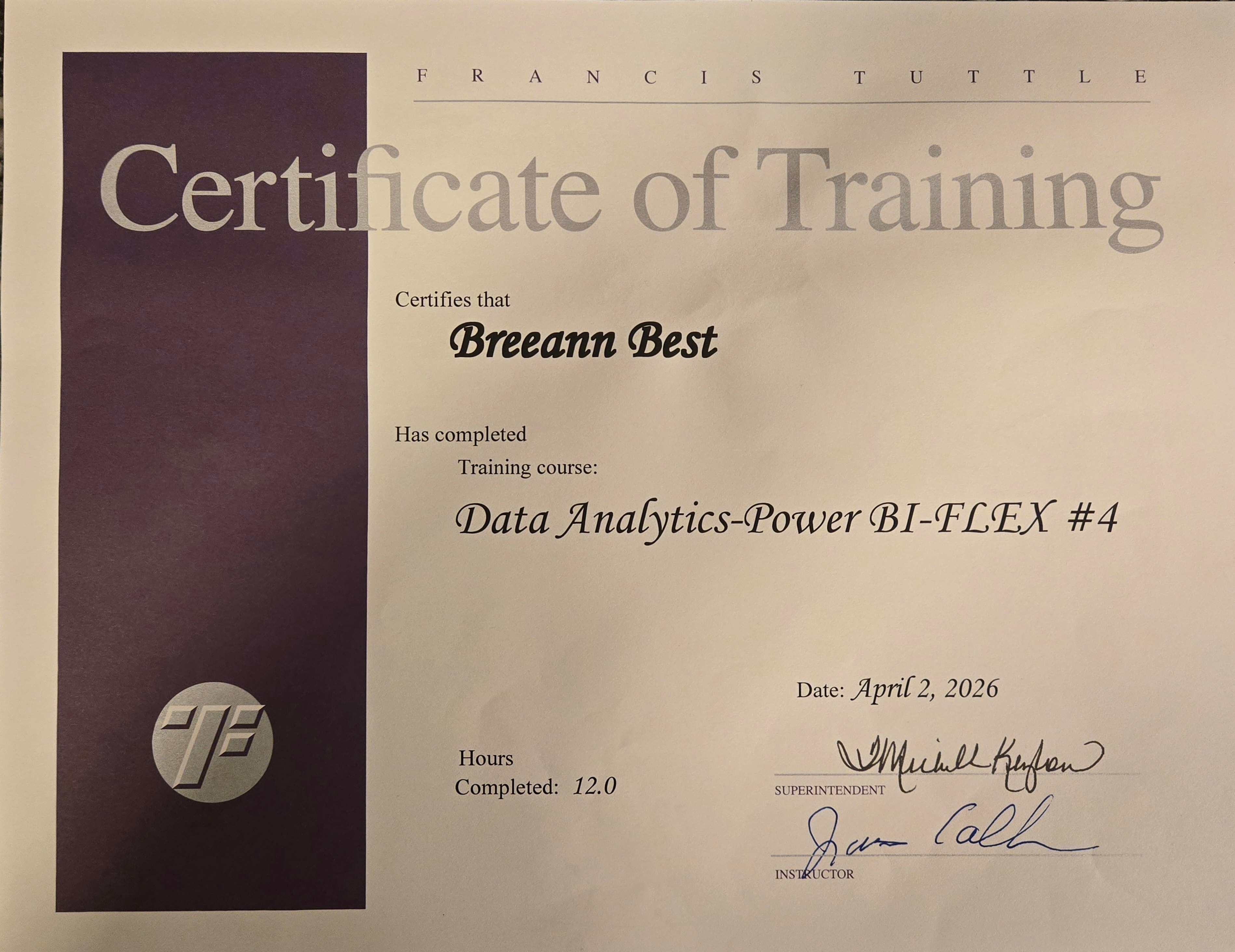 Power BI Certificate